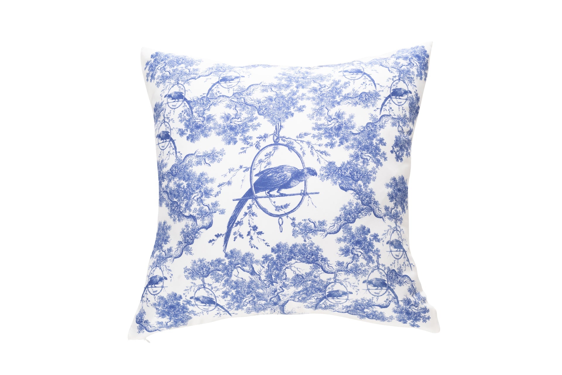 Toile de Jouy silk cushion ''Castlebird'' - House of Castlebird Rose