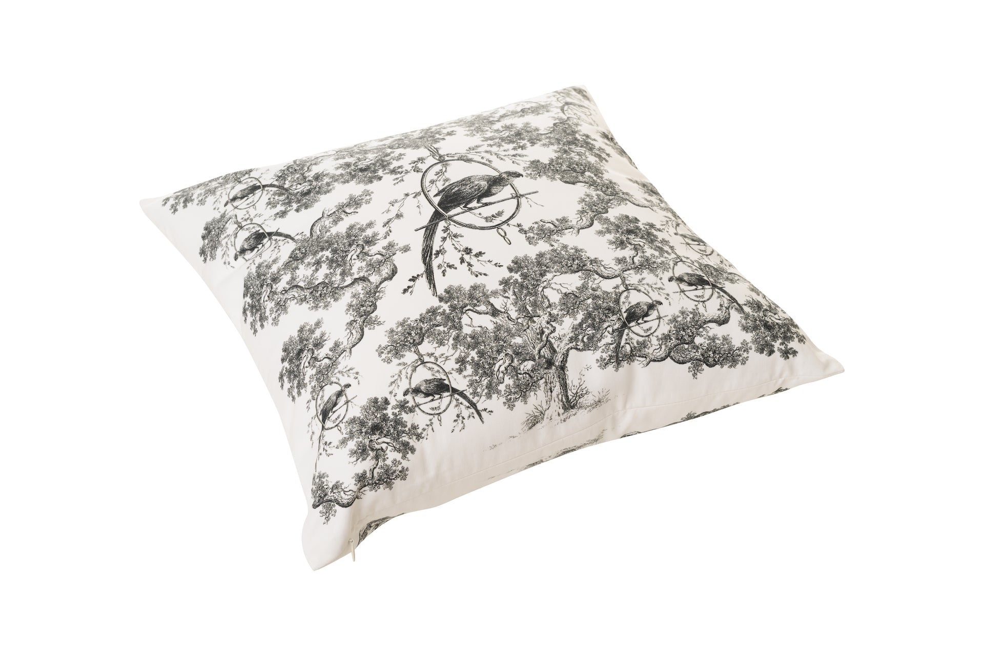 Toile de Jouy cushion cover in black and white - House of Castlebird Rose