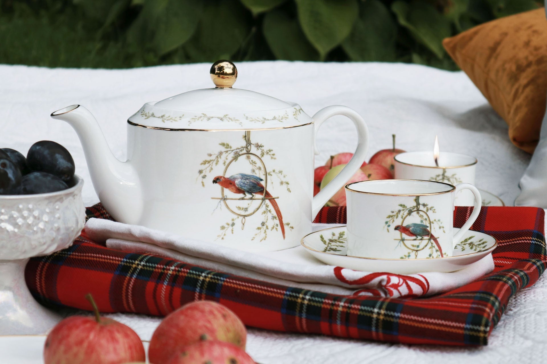 Bone China Cup and Saucer “Le Perroquet” - House of Castlebird Rose